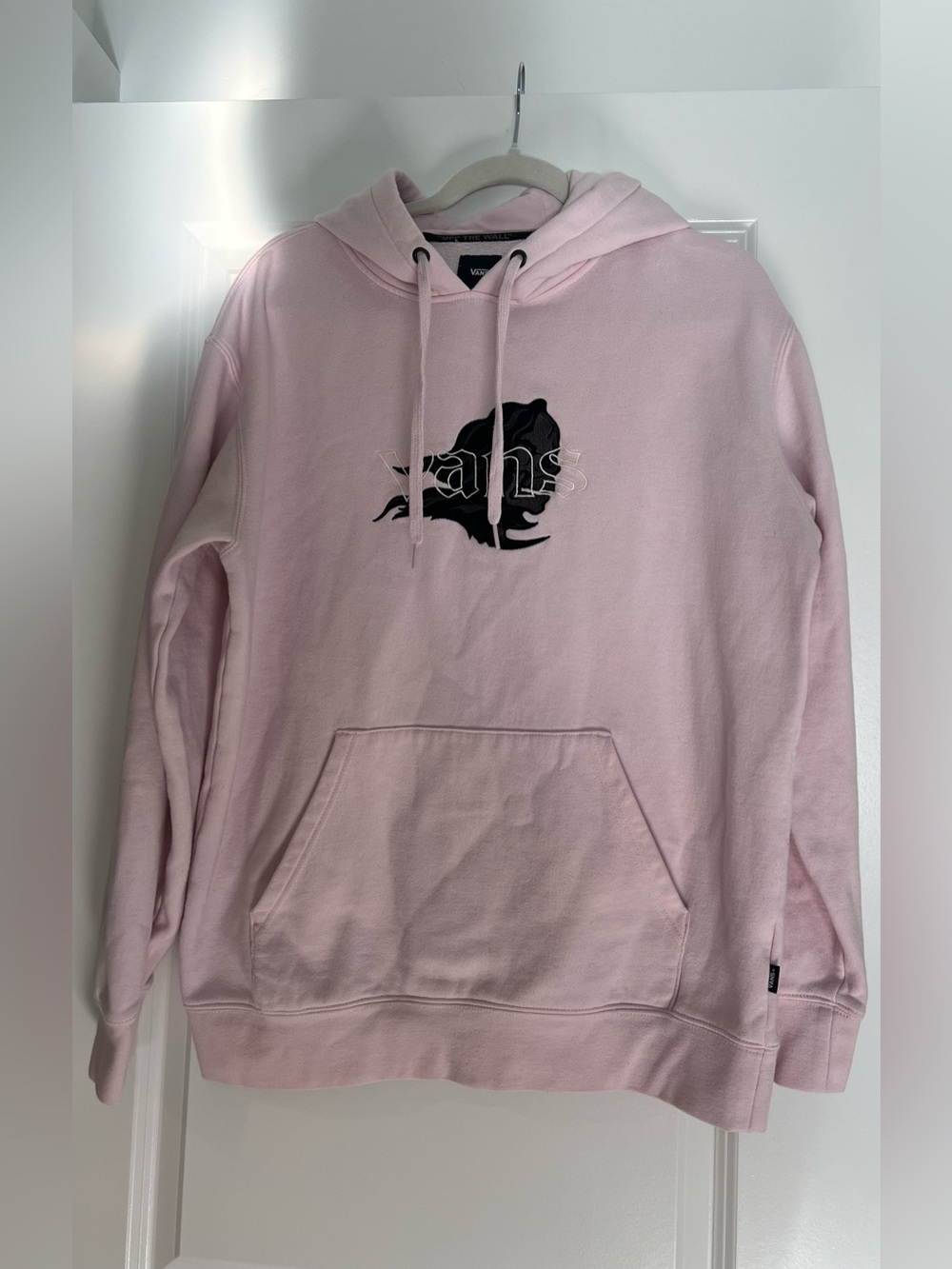 Vans Pink Pullover Hoodie with Black Logo